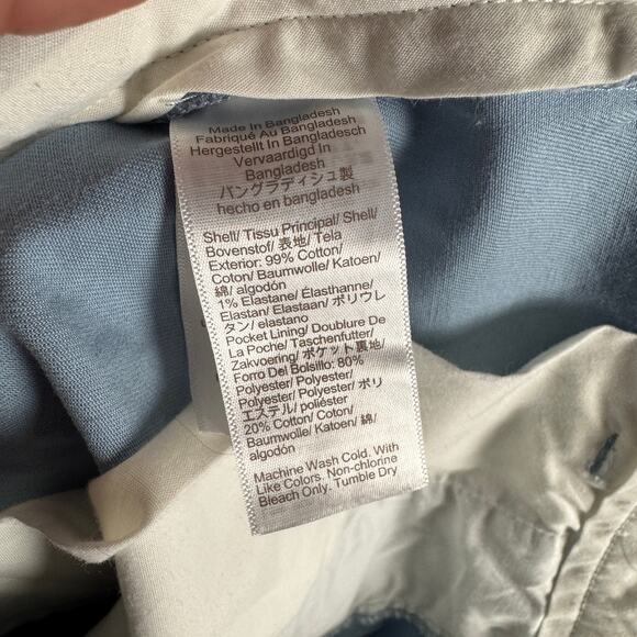 J.Crew 7" Flex Chino Shorts Mens Sz 32 Light Blue Flat Front Stretch Classic Fit - Picture 7 of 8